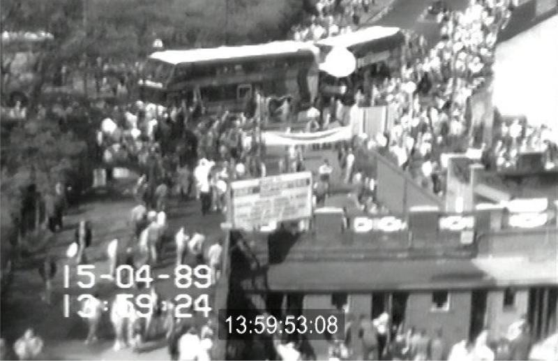 CCTV still of Leppings Lane and the entrance at 13:59:53