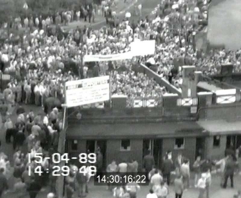CCTV still of the Leppings Lane entrance from the West Stand at Hillsborough Stadium, 14:30:16