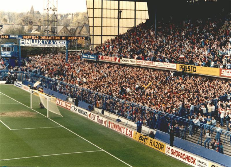View of the West Terrace at Hillsborough Stadium at 2.54pm