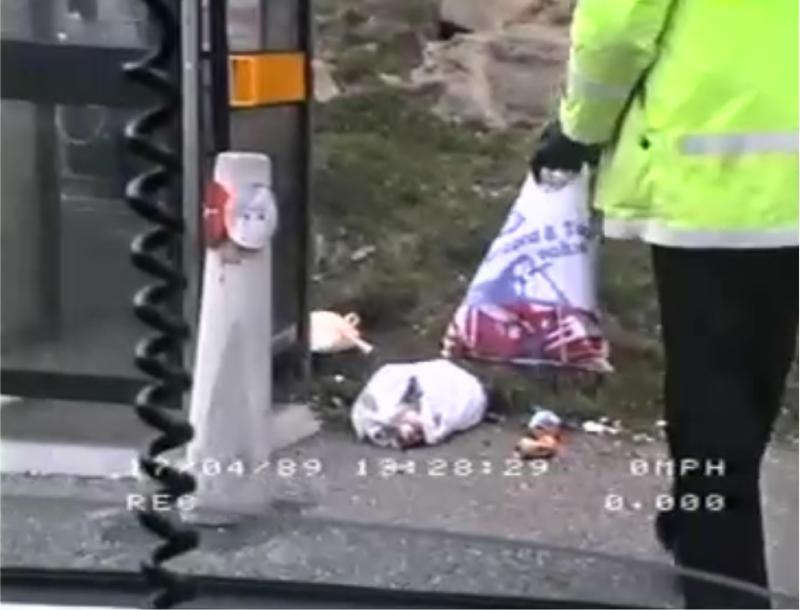 Still image taken from SYP video on 17 April 1989, filmed on roads to Sheffield