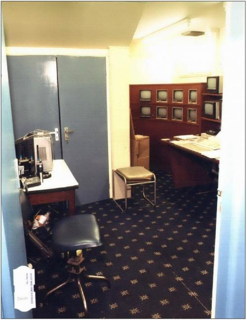 Screens and lockable cupboard in the SWFC control room